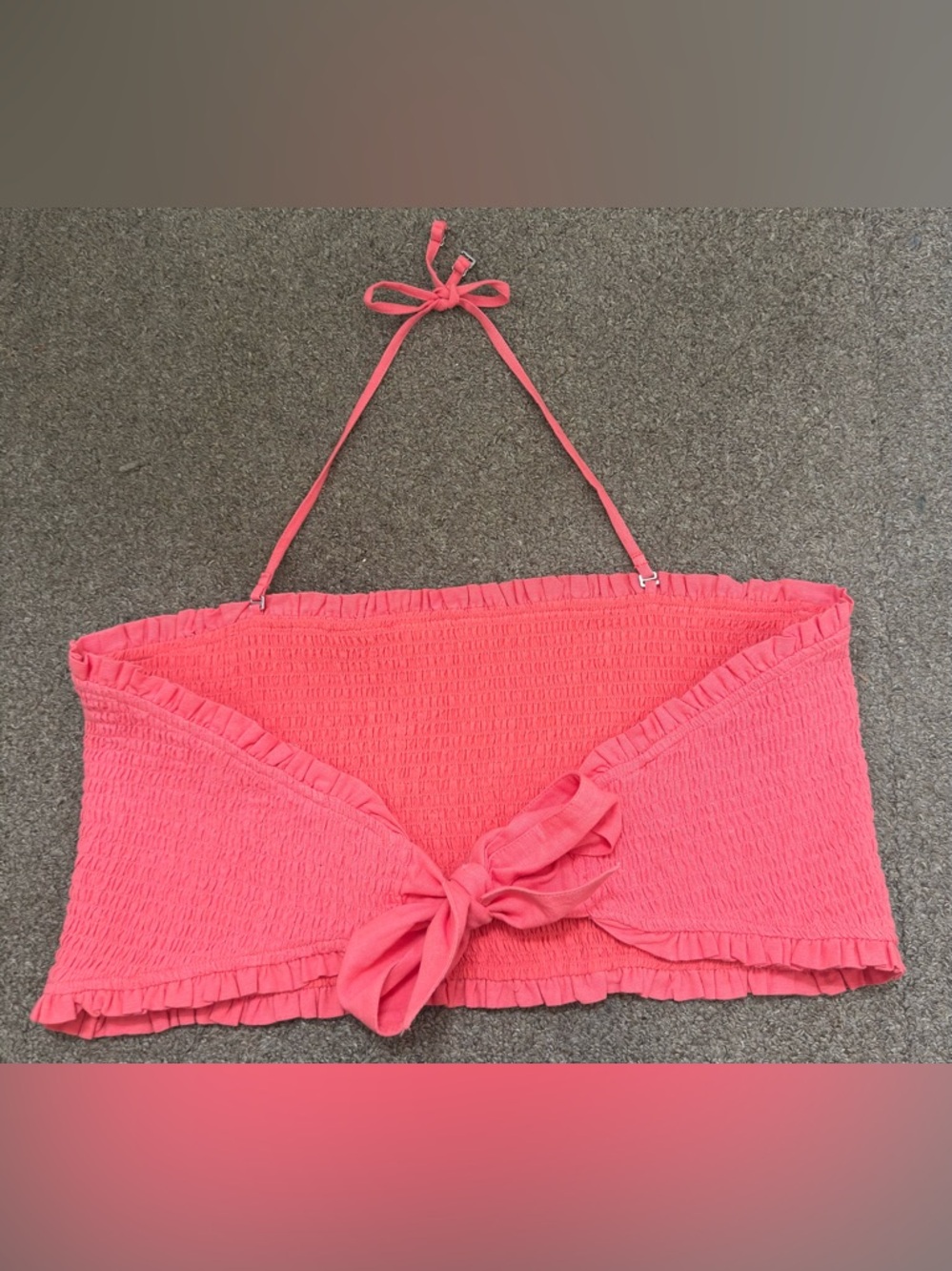 3 for $50 American Eagle Outfitters Coral Smocked Tube Top with Tie